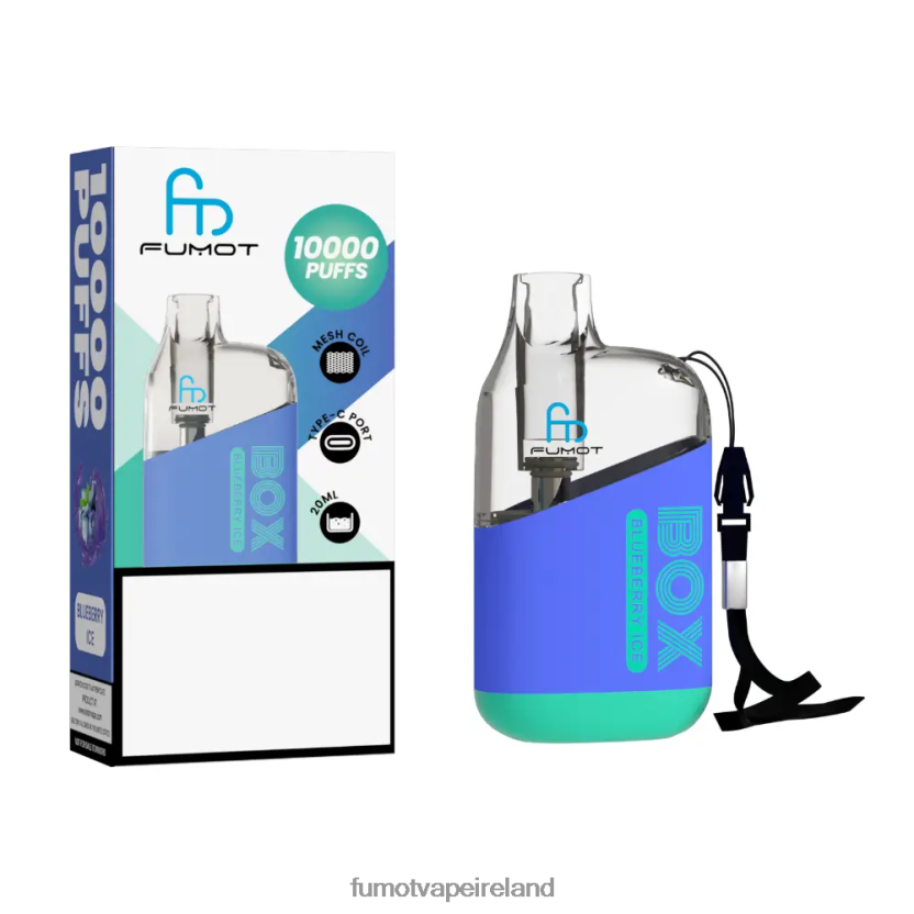 Fumot Tornado Box 10000 Disposable Vape Pod - 20ML (1 Piece) T6F626347 | Fumot Discount Code Blueberry Ice